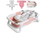 Vaschetta Da Bagno Per Neonati Vaschetta Pieghevole Per Neonati Con Termometro, Vaschetta Portatile Pieghevole Per Neonati Da 0-36 Mesi, Rosa