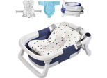 Vasca Da Bagno Per Neonati Vasca Da Bagno Pieghevole Per Neonati Con Termometro, Vasca Portatile Pieghevole Per Neonati Da 0-36 Mesi, Blu