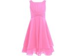 Ragazze Estate Vestito Taglia 152 Cm Chiffon Senza Maniche Partito Abito Lunghezza Ginocchio Matrimonio Ragazza Fiore Damigella D'onore