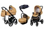 BabyLux® UZO | 4in1 Kinderwagen Set | Sand Pearl | Kombikinderwagen | Kinderwagenset | Isofix-Ba