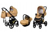 BabyLux® UZO | 3in1 Kinderwagen Bambimo | Sand Pearl | Kombikinderwagen | Kinderwagenset | Buggy + B