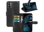 Per Motorola Moto G14 Smart Mobile Phone Case Nero Pelle Finta Custodia Cover Case Book