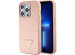Guess Guhcp15Lpcrthcp Iphone 15 Pro 6.1 RóżOwy/Pink Hardcase Croco Triangle Metal Logo