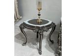 Casa Padrino Tavolino Barocco Nero / Bianco / Argento - Tavolino In Legno Massiccio Fatto A Mano In Stile Barocco - Mobili Per Il Soggiorno In Stile Barocco - Mobili Barocchi - Nobile & Magnifico