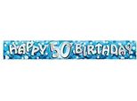 Amscan - Bandiera, 50° - Foil SG26366 (Taglia Unica) (Blu/Argento)