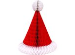 Unique Party - Cappello Di Natale - Decorazione Da Tavola, Design Natalizio - Carta SG25613 (Taglia Unica) (Rosso/Bianco)