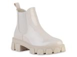 Van Hill Donna Stivaletti Stivali Piattaforma Tacco A Blocco Profilo Suola Scarpe 836326, Colore: Beige, Taglia: 37