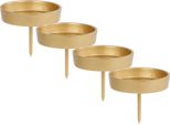 Set Di 4 Beccucci In Alluminio Per Candele A Colonna Fino A Ø 9 Cm - Colore: Oro (Grande)