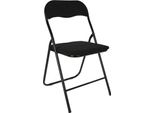 Sedia Pieghevole In Metallo Con Schienale Imbottito Nero - Rivestimento In Corda - Sedia Pieghevole Per Ospiti Con Imbottitura - Sedia Da Cucina