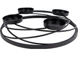 Corona Dell'avvento In Metallo Con 4 Portacandele Per Candele Led - Dimensioni Circa 35 X 7 Cm