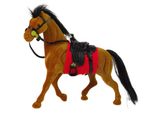 Figurina Cavallo Di Velluto Marrone Sella Rossa Fattoria