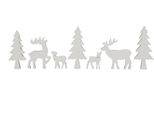 Bosco Di Legno Da Decorare - 7 Pezzi / Altezza Circa 7-17 Cm - Colore: Bianco
