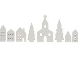 Villaggio Di Legno Da Decorare - 8 Pezzi / Altezza Circa 6-16 Cm - Colore: Bianco
