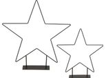 Stelle In Metallo Da Esposizione - Set Di 2 / 40 E 30 Cm - Decorazione Nera