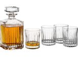 Gouveo Decanter Per Whisky Con 4 Bicchieri 35802 - Set Da Whisky In Vetro Di Alta Qualità Con 4 Bicchieri Da Whisky Abbinati - Ottimo Set Regalo Per Uomini E Amanti Del Whisky