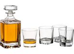 Gouveo Decanter Per Whisky Con 4 Bicchieri 35114 - Set Da Whisky In Vetro Di Alta Qualità Con 4 Bicchieri Da Whisky Abbinati - Ottimo Set Regalo Per Uomini E Amanti Del Whisky
