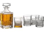 Gouveo Decanter Per Whisky Con 4 Bicchieri 35163 - Set Da Whisky In Vetro Di Alta Qualità Con 4 Bicchieri Da Whisky Abbinati - Ottimo Set Regalo Per Uomini E Amanti Del Whisky