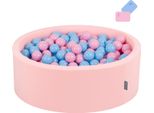 Kiddymoon Piscina Con Palline Colorate 90X30Cm/200 Palline ∅ 7Cm Per Bambini, Bubblegum: Rosa Cipria/Baby Blue