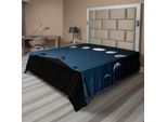 Abakuhaus Lenzuolo Con Stampa Luna, Fasi Lunari E Stelle Little Houses Hills Silhouette Cielo Notturno Illustrazione, Lenzuolo Morbido E Confortevole Per Un Letto Decorativo 1 Pezzo 260 Cm X 228 Cm, Grigio E Nero