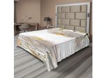 Abakuhaus Lenzuolo Con Fiori, Romantico Ramo Di Orchidee Su Sfondo Con Spruzzi D'acqua, Morbido E Confortevole Lenzuolo Superiore Per Un Letto Decorativo 1 Pezzo 244 Cm X 205 Cm, Bianco E Arancione