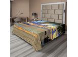 Abakuhaus Lenzuolo Tropicale, Tramonto Esotico Sulla Spiaggia, Palme Delle Hawaii, Fogliame, Idilliaca Estate, Fotografia Naturalistica, Lenzuolo Morbido E Confortevole Per Un Letto Decorativo, 1 Pezzo, 244 Cm X 205 Cm, Multicolore