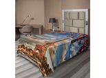 Abakuhaus Paris Lenzuolo, Torre Eiffel In Autunno Foglie Autunnali E Cielo Nuvoloso, Morbido E Confortevole Lenzuolo Superiore Per Un Letto Decorativo 1 Pezzo 260 Cm X 168 Cm, Burnt Sienna Multicolore