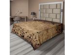 Abakuhaus Lenzuolo Musicale, Note Musicali Casuali Su Uno Sfondo Ondulato Con Un Motivo Rustico Dall'aspetto Lanuginoso, Lenzuolo Morbido E Confortevole Per Un Letto Decorativo 1 Pezzo 275 Cm X 260 Cm, Nero Marrone Giallo