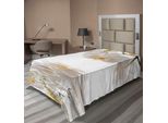 Abakuhaus Lenzuolo Con Stampa Floreale, Romantico Ramo Di Orchidee Su Sfondo Acquoso, Morbido E Confortevole Lenzuolo Superiore Per Un Letto Decorativo 1 Pezzo 260 Cm X 168 Cm, Bianco E Arancione