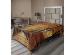 Abakuhaus Lenzuolo Autunnale, Pathway In The Woods, Morbido E Confortevole Lenzuolo Superiore Per Un Letto Decorativo 1 Pezzo 190 Cm X 100 Cm, Arancione