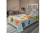 Abakuhaus Lenzuolo Con Motivo Marino, Tema Marittimo Faro E Ancora Palme Balena Spiaggia Vela Nodi Motivo Fumetto, Lenzuolo Morbido E Confortevole Per Un Letto Decorativo 1 Pezzo 260 Cm X 168 Cm, Multicolore