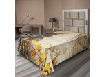 Abakuhaus Lenzuolo Torre Eiffel, Foglie Che Cadono In Amore Romantico Stampa Autunnale, Lenzuolo Morbido E Confortevole Per Un Letto Decorativo 1 Pezzo 260 Cm X 168 Cm, Beige Coke Grigio