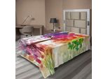 Abakuhaus Lenzuolo Astratto, Albero Fiorito Colorato Con Farfalle, Motivo Illustrativo Colorato, Lenzuolo Superiore Morbido E Confortevole Per Un Letto Decorativo, 1 Pezzo, 190 Cm X 100 Cm, Multicolore