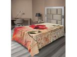 Abakuhaus Lenzuolo Con Fiori, Romantico Effetto Pennellata Con Papaveri, Motivo Floreale Beige, Lenzuolo Morbido E Confortevole Per Un Letto Decorativo, 1 Pezzo, 260 Cm X 168 Cm, Multicolore