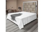 Abakuhaus Lenzuolo Con Pinguino, Illustrazione Ombra Con Silhouette Di Animale Polare, Motivo Animale Semplice, Lenzuolo Superiore Morbido E Confortevole Per Un Letto Decorativo, 1 Pezzo, 244 Cm X 205 Cm, Grigio E Bianco