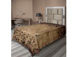 Abakuhaus Lenzuolo Musicale, Note Musicali Casuali Su Uno Sfondo Ondulato Con Un Motivo Rustico Dall'aspetto Lanoso, Lenzuolo Morbido E Confortevole Per Un Letto Decorativo 1 Pezzo 190 Cm X 100 Cm, Nero Marrone Giallo