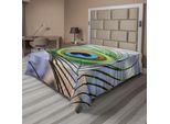 Abakuhaus Lenzuolo Peacock, Alberi, Uccelli E Uccelli, Animali, Animali Tropicali Colorati, Stampa Naturale, Sfocato, Morbido E Confortevole Lenzuolo Superiore Per Un Letto Decorativo, 1 Pezzo, 260 Cm X 228 Cm, Multicolore