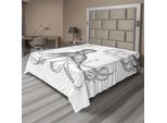 Abakuhaus Lenzuolo Con Calamaro, Disegno Ispirato All'oceano Di Un Animale Con Lunghi Tentacoli Marine Life Undersea, Lenzuolo Morbido E Confortevole Per Un Letto Decorativo 1 Pezzo 244 Cm X 205 Cm, Bianco Grigio