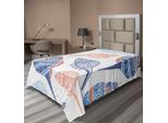 Abakuhaus Lenzuolo Con Conchiglie, Creature Marine E Vita Marina Conchiglie Colorate Disegnate Sulla Spiaggia, Lenzuolo Morbido E Confortevole Per Un Letto Decorativo 1 Pezzo 190 Cm X 100 Cm, Blu, Bianco E Arancione Chiaro