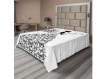 Abakuhaus Lenzuolo Vintage, Motivo Romantico Con Donne E Farfalle, Illustrazione In Stile Parigino, Lenzuolo Morbido E Confortevole Per Un Letto Decorativo, 1 Pezzo, 266 Cm X 260 Cm, Grigio Antracite E Bianco