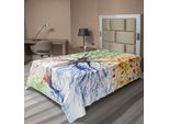 Abakuhaus Lenzuolo Da Letto Baum, Quattro Stagioni Albero Artistico Con Motivo Di Foglie Colorate In Fiore, Lenzuolo Morbido E Confortevole Per Un Letto Decorativo 1 Pezzo 260 Cm X 168 Cm, Multicolore