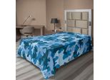 Abakuhaus Lenzuolo Camo, Composizione Colorata Con Forme Astratte In Tonalità Blu Scuro E Chiaro, Lenzuolo Morbido E Confortevole Per Un Letto Decorativo 1 Pezzo 260 Cm X 168 Cm, Blu E Azzurro