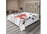 Abakuhaus Lenzuolo Con Fiori, Immagine Vintage Di Fiori Di Papavero Astratti Con Boccioli, Lenzuolo Morbido E Confortevole Per Un Letto Decorativo 1 Pezzo 244 Cm X 205 Cm, Nero Vermiglio