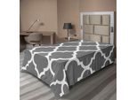 Abakuhaus Lenzuolo Grigio E Bianco, Damasco Composizione Decorativa Geometrica In Stile Vittoriano Motivi Motivi, Lenzuolo Morbido E Confortevole Per Un Letto Decorativo 1 Pezzo 260 Cm X 168 Cm, Grigio Bianco
