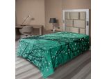 Abakuhaus Lenzuolo Da Letto, Immagine Monocromatica Delle Stelle Con Rami Spogli Invernali, Lenzuolo Superiore Morbido E Confortevole Per Un Letto Decorativo 1 Pezzo 190 Cm X 100 Cm, Verde Mare Verde Acqua Scuro