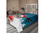 Abakuhaus Lenzuolo Natalizio, Tema Vacanze Natalizie Rudolph La Renna Con Cappello Di Babbo Natale, Lenzuolo Superiore Morbido E Confortevole Per Un Letto Decorativo 1 Pezzo 190 Cm X 100 Cm, Rosso Marrone