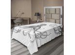 Abakuhaus Lenzuolo Con Calamaro, Disegno Ispirato All'oceano Di Un Animale Con Lunghi Tentacoli Marine Life Undersea, Morbido E Confortevole Lenzuolo Superiore Per Un Letto Decorativo 1 Pezzo 190 Cm X 100 Cm, Bianco Grigio