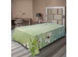 Abakuhaus Lenzuolo Primaverile, Naturale Con Fiori E Farfalle, Morbido E Confortevole Lenzuolo Superiore Per Un Letto Decorativo 1 Pezzo 190 Cm X 100 Cm, Verde Lime Azzurro
