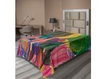 Abakuhaus Lenzuolo Con Fiori, Pittura Artistica Giardino Creativo Fiori Tulipani Colorati In Stampa Artistica Acquerello, Morbido E Confortevole Lenzuolo Superiore Per Un Letto Decorativo 1 Pezzo 260 Cm X 168 Cm, Multicolore