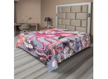 Abakuhaus Lenzuolo Con Motivo Polpo, Stile Acquerello, Motivo Vintage Con Polpo E Delicati Fiori, Lenzuolo Morbido E Confortevole Per Un Letto Decorativo, 1 Pezzo, 244 Cm X 205 Cm, Multicolore