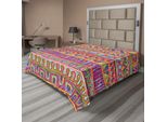 Abakuhaus Lenzuolo Colorato, Motivo Con Elementi Geometrici Vivaci E Curiosi Ornamenti Astratti, Lenzuolo Superiore Morbido E Confortevole Per Un Letto Decorativo 1 Pezzo 275 Cm X 260 Cm, Multicolore